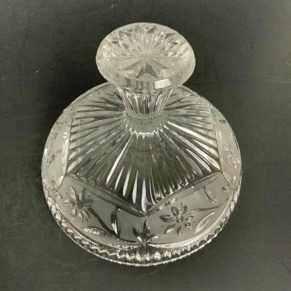 Vintage Etched Frosted Glass Candy Dish With Dome Lid - Picture 4 of 5